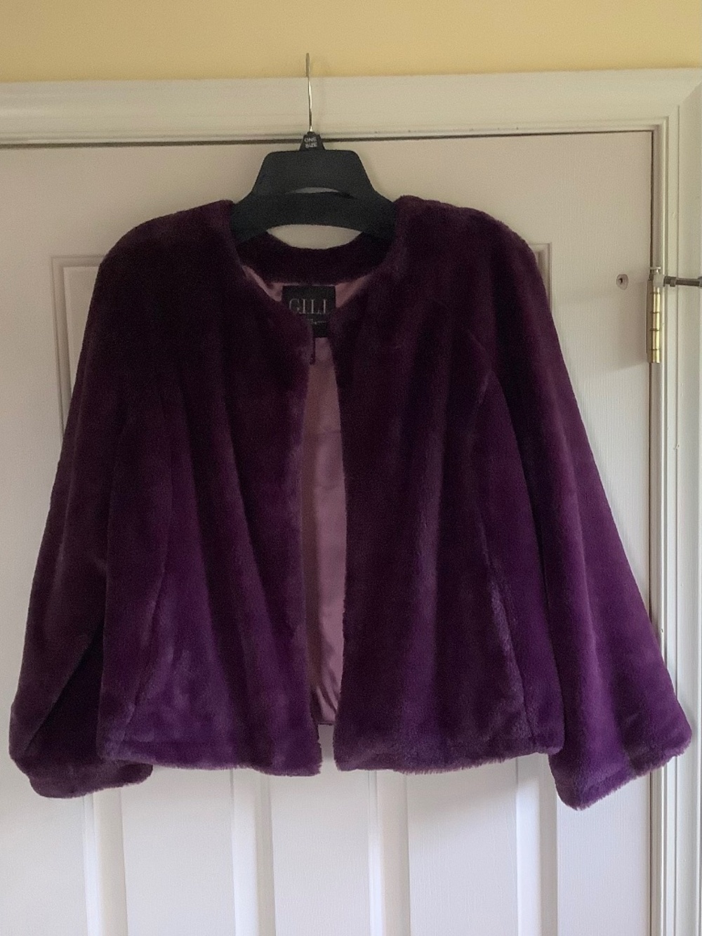 G.I.L.I. Faux Fur Jacket Plum SZ L